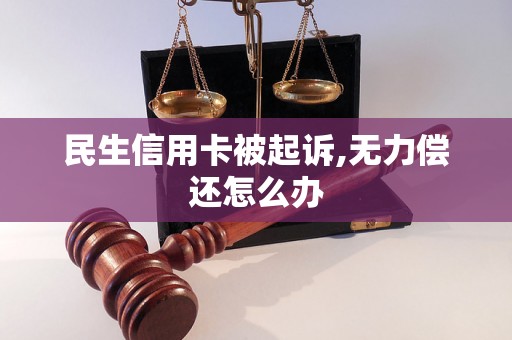 民生信用卡被起诉,无力偿还怎么办