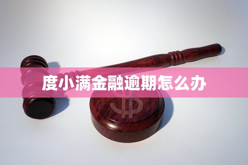 度小满金融逾期怎么办 度小满金融逾期怎么办