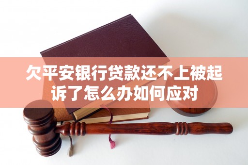 欠平安银行贷款还不上被起诉了怎么办如何应对 欠平安银行贷款还不上被起诉了怎么办如何应对
