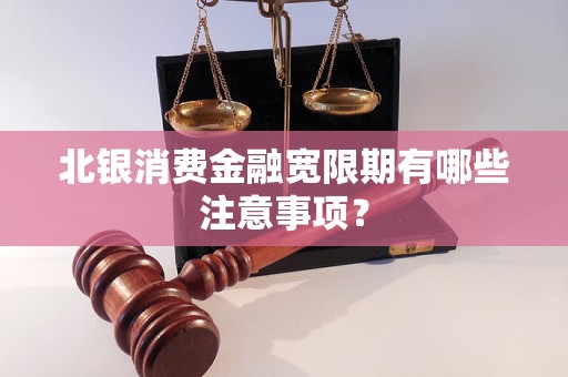 北银消费金融宽限期有哪些注意事项？