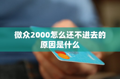 微众2000怎么还不进去的原因是什么 微众2000怎么还不进去的原因是什么
