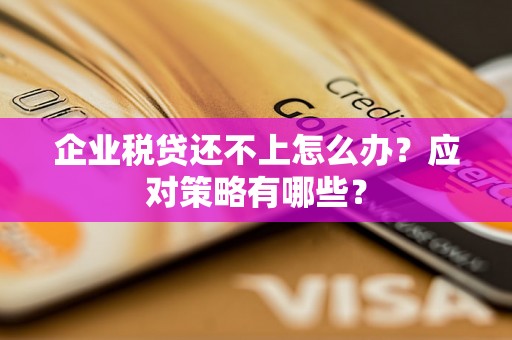 企业税贷还不上怎么办?应对策略有哪些? 企业税贷还不上怎么办?应对策略有哪些?
