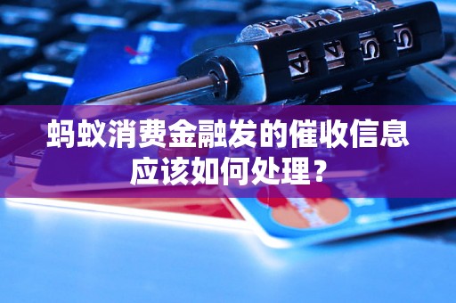 蚂蚁消费金融发的催收信息应该如何处理？