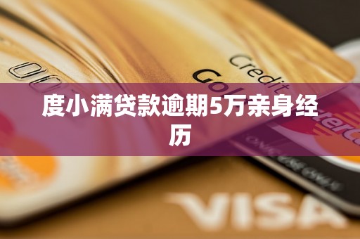 度小满贷款逾期5万亲身经历 度小满贷款逾期5万亲身经历