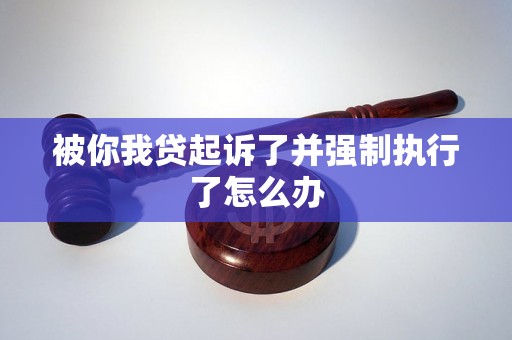 被你我贷起诉了并强制执行了怎么办