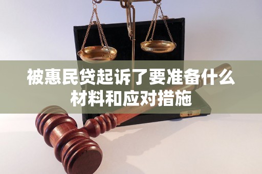 被惠民贷起诉了要准备什么材料和应对措施