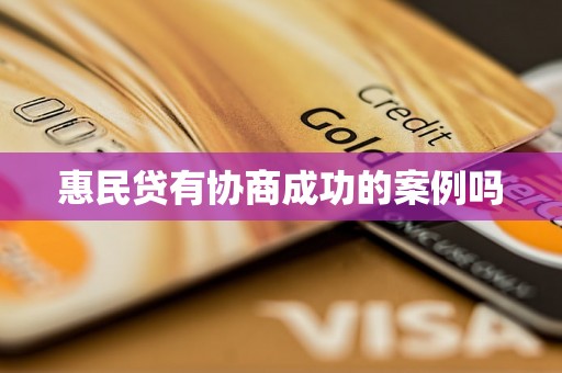 惠民贷有协商成功的案例吗