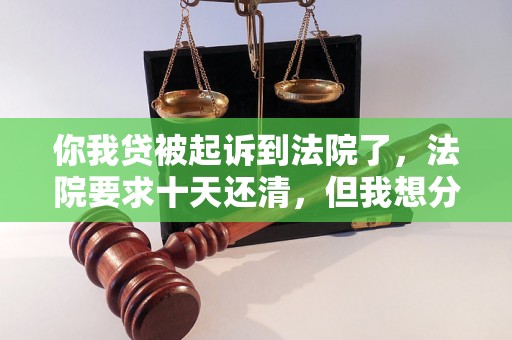 你我贷被起诉到法院了,法院要求十天还清,但我想分期还款可以吗? 你我贷被起诉到法院了,法院要求十天还清,但我想分期还款可以吗?