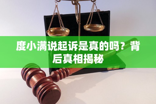 度小满说起诉是真的吗？背后真相揭秘