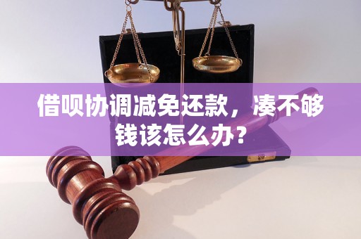 借呗协调减免还款，凑不够钱该怎么办？
