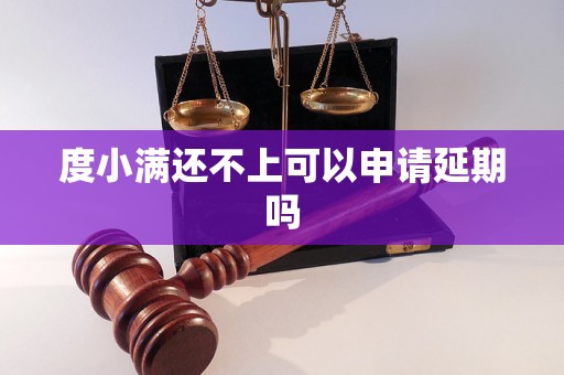 度小满还不上可以申请延期吗 度小满还不上可以申请延期吗