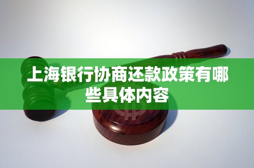 上海银行协商还款政策有哪些具体内容