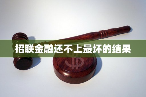 招联金融还不上最坏的结果
