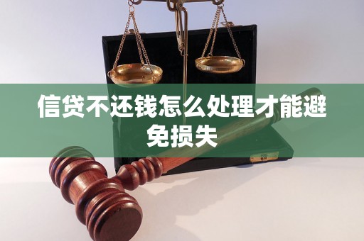 信贷不还钱怎么处理才能避免损失