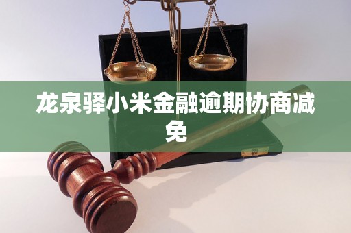 龙泉驿小米金融逾期协商减免