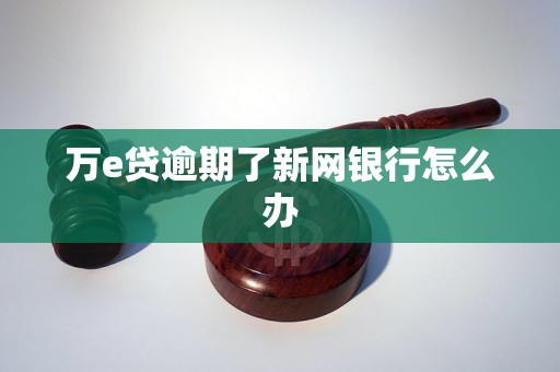 万e贷逾期了新网银行怎么办 万e贷逾期了新网银行怎么办