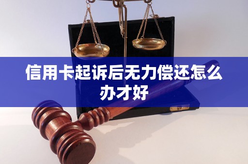 信用卡起诉后无力偿还怎么办才好 信用卡起诉后无力偿还怎么办才好