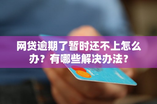 网贷逾期了暂时还不上怎么办?有哪些解决办法? 网贷逾期了暂时还不上怎么办?有哪些解决办法?