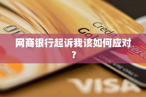 网商银行起诉我该如何应对？
