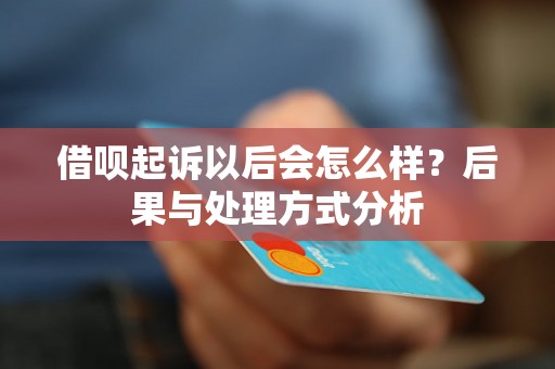借呗起诉以后会怎么样？后果与处理方式分析