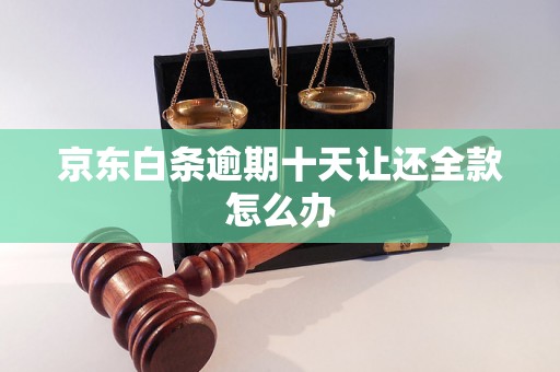 京东白条逾期十天让还全款怎么办