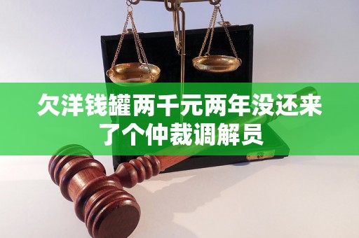 欠洋钱罐两千元两年没还来了个仲裁调解员