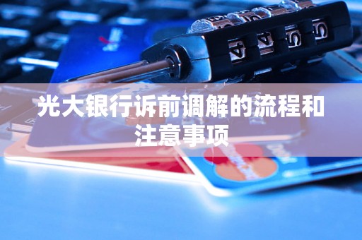 光大银行诉前调解的流程和注意事项