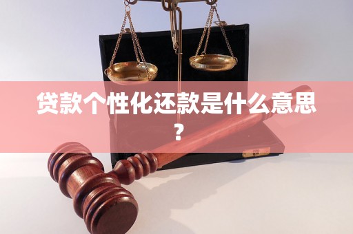 贷款个性化还款是什么意思？