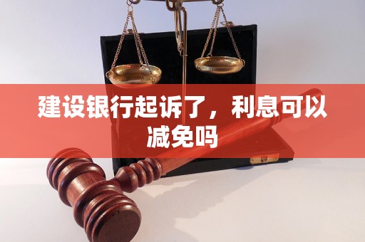 建设银行起诉了，利息可以减免吗