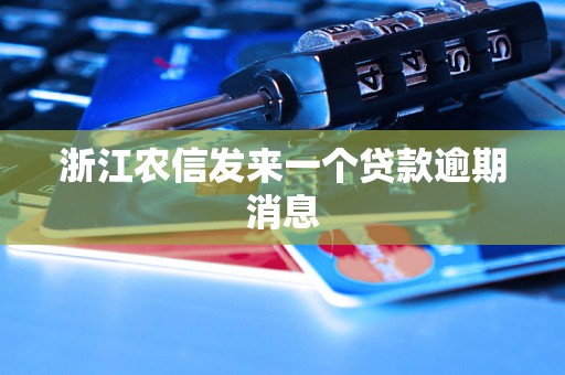 浙江农信发来一个贷款逾期消息