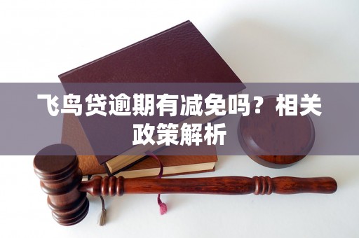飞鸟贷逾期有减免吗?相关政策解析 飞鸟贷逾期有减免吗?相关政策解析
