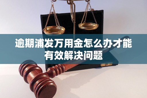 逾期浦发万用金怎么办才能有效解决问题