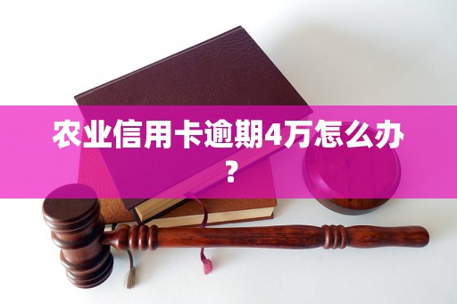农业信用卡逾期4万怎么办？