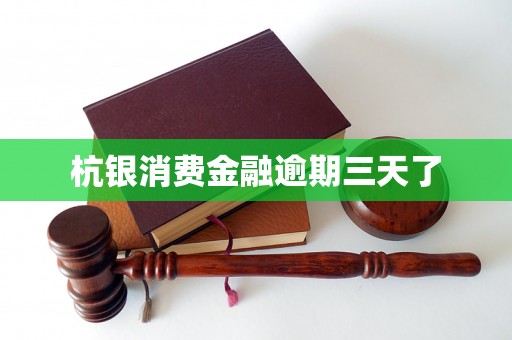杭银消费金融逾期三天了 杭银消费金融逾期三天了