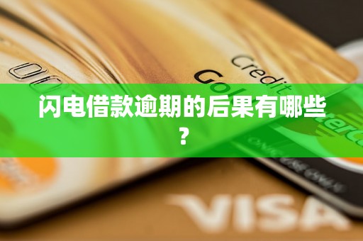 闪电借款逾期的后果有哪些？
