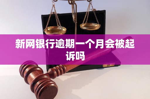 新网银行逾期一个月会被起诉吗