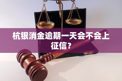 杭银消金逾期一天会不会上征信? 杭银消金逾期一天会不会上征信?