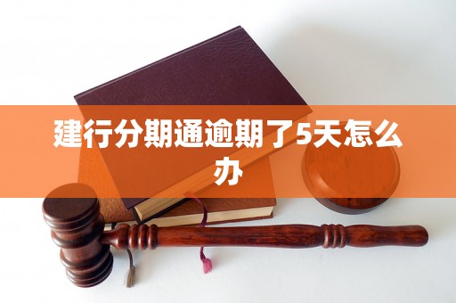 建行分期通逾期了5天怎么办 建行分期通逾期了5天怎么办