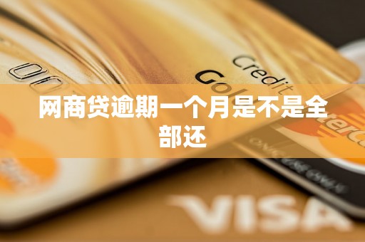 网商贷逾期一个月是不是全部还