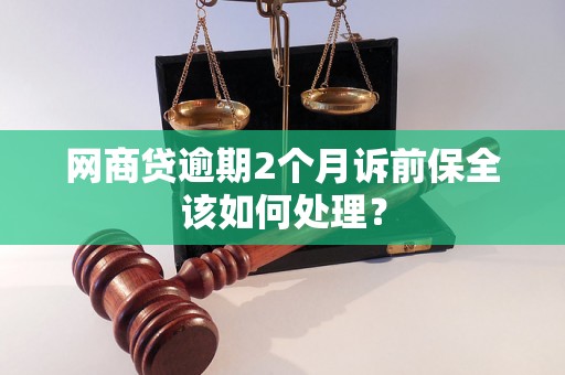 网商贷逾期2个月诉前保全该如何处理？