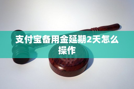 支付宝备用金延期2天怎么操作