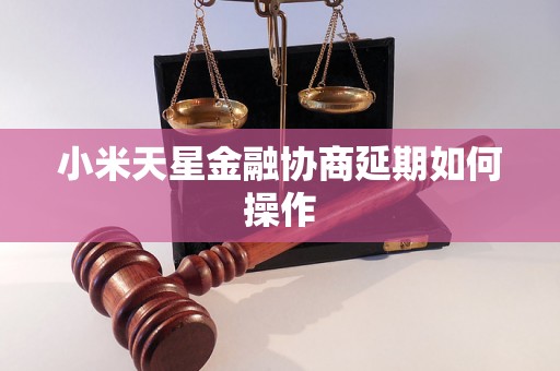 小米天星金融协商延期如何操作