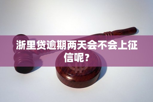 浙里贷逾期两天会不会上征信呢？