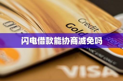 闪电借款能协商减免吗