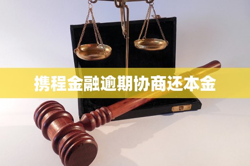 携程金融逾期协商还本金