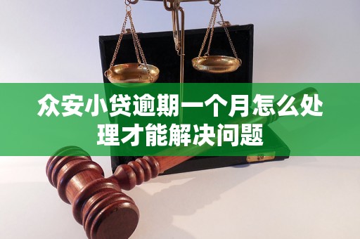 众安小贷逾期一个月怎么处理才能解决问题