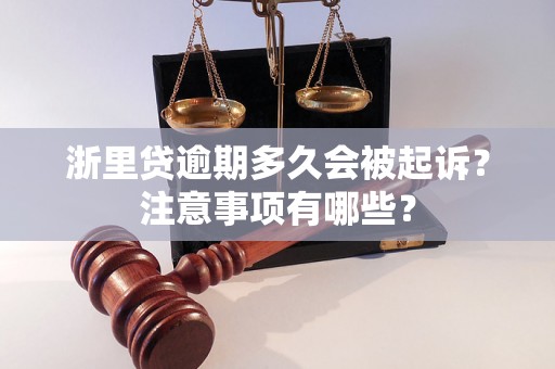 浙里贷逾期多久会被起诉？注意事项有哪些？