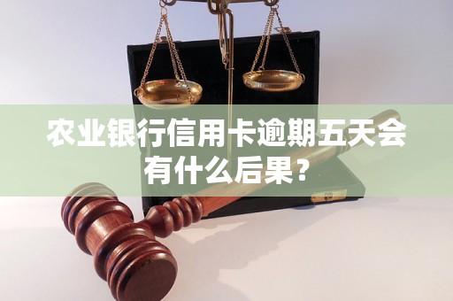 农业银行信用卡逾期五天会有什么后果？