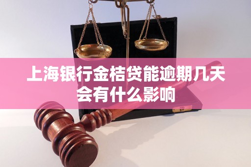 上海银行金桔贷能逾期几天会有什么影响