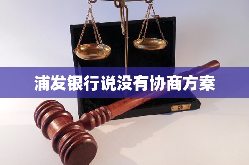 浦发银行说没有协商方案 浦发银行说没有协商方案